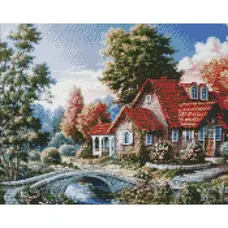 Діамантова мозаїка Бабусин дім ©Сергей Лобач Идейка AMO7340 40х50 см