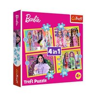 Пазли 4в1 (35, 48, 54, 70) Trefl Веселий світ Барбі 34626