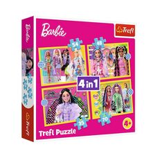 Пазли 4в1 (35, 48, 54, 70) Trefl Веселий світ Барбі 34626