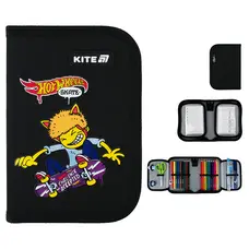 Пенал наповнений з олівцями 1 відділення 2 отвороти Kite  HW25-622H-2 Hot Wheels Skate