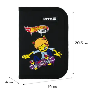 Пенал с карандашами 1отделение 2 отворота Kite HW25-622H-2 Hot Wheels Skate