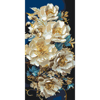 Картина по номерам Пионы с красками металлик Оригами LW 5166 40x80 см