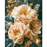 Картина по номерам Нежные пионы с красками металлик Оригами LW 3159 40x50 см